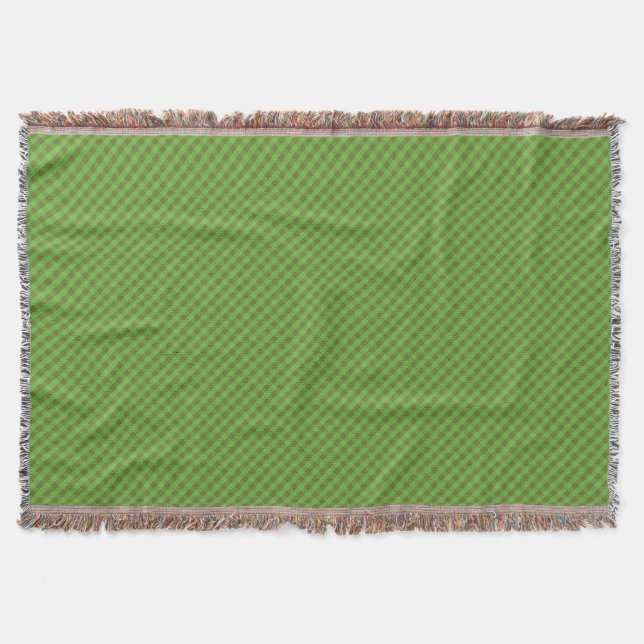 Gingham Throw Blanket, grüner Karo im Landstil Decke (Vorderseite)