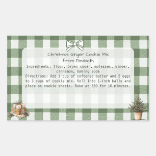 Gingham Trees gibt Weihnachtskekse Mix Labels Rechteckiger Aufkleber