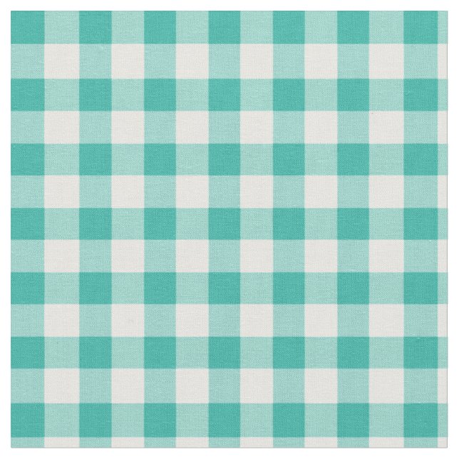 Gingham überprüftes tadelloses Grünes und Weiß des Stoff (Nahaufnahme)