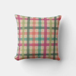 Gingham- und geometrische Blumenmuster-Wurfkissen  Kissen