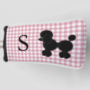 Gingham und Pudel mit monogrammbezogener Kopfbedec Golf Headcover