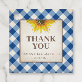 Gingham und Sunflower Vielen Dank Geschenkanhänger