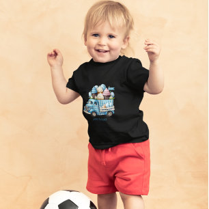 Gingham-Vintage-LKW beladen mit Oster-Cupcakes Kleinkind T-shirt