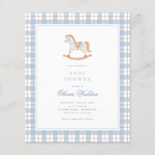 Gingham Vintage Schaukelpferd Budget-Baby-Party