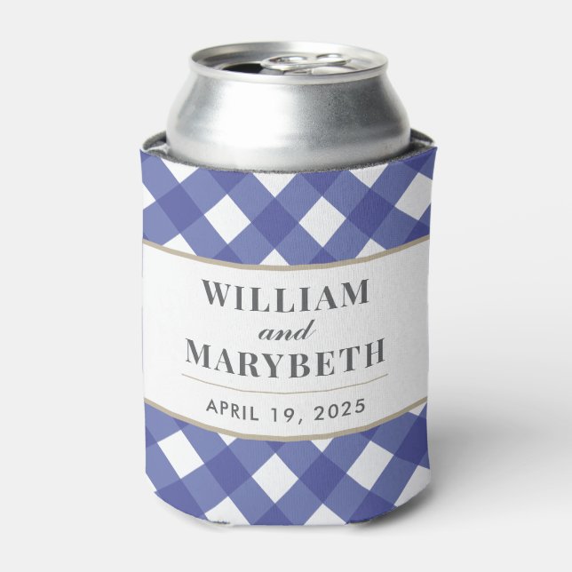 Gingham Wedding Dosenkühler (Kanne Vorderseite)
