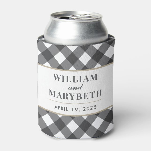 Gingham Wedding Dosenkühler (Kanne Vorderseite)