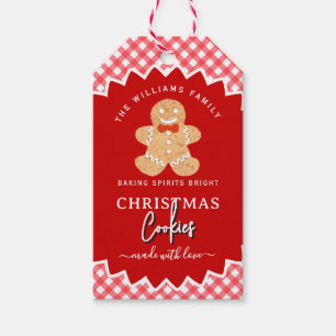 Gingham-Weihnachtskekse Gebäck Lebkuchen Geschenkanhänger