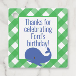 Gingham Whale Personalisierte Geschenke oder Liebe Geschenkanhänger