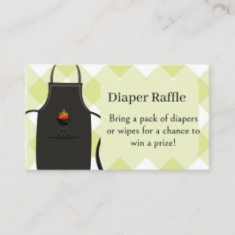 Gingham-Windeln / Wisch-Tombola BBQ-Baby-Party Begleitkarte