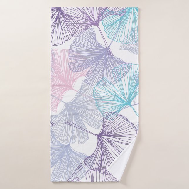 Gingko biloba motif arrière - plan sans soudure. V (Serviette de bain)