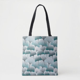 Gingko Biloba nahtlos blaue Farbmuster. Tasche