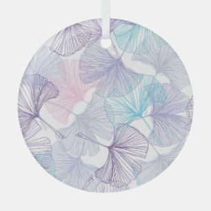 Gingko Biloba Rose Quartz Muster Ornament Aus Glas