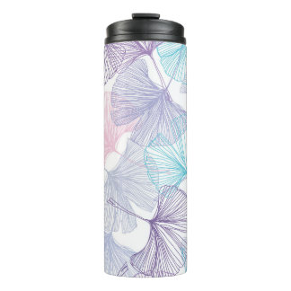 Gingko Biloba Rose Quartz Muster Thermosbecher