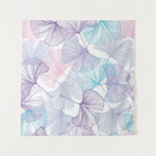 Gingko Biloba Rose Quartz Muster Wandteppich