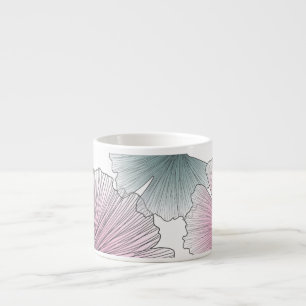 Gingko Biloba von Hand gezeichnet. Espressotasse