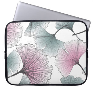 Gingko Biloba von Hand gezeichnet. Laptopschutzhülle