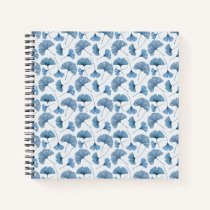 Gingko-Blatt blaue und weiße Muster-Skizze Notizbuch