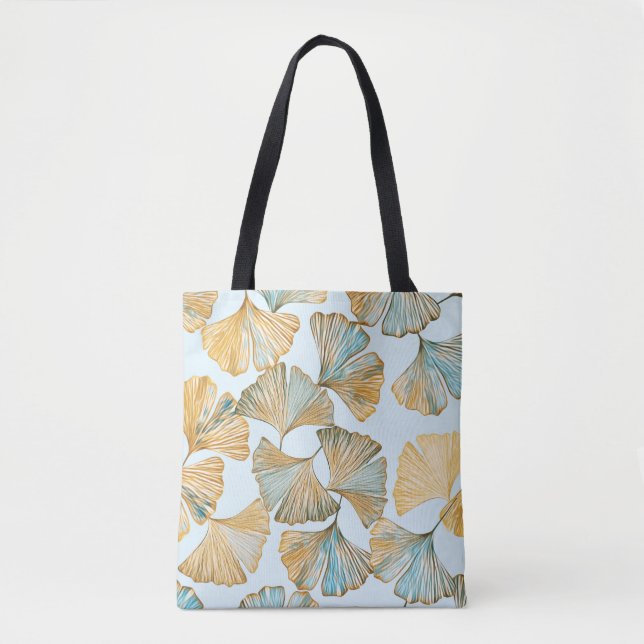 Gingko Blätter Aquarellfarben Nahtloses Muster Tasche (Vorderseite)