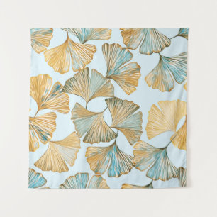 Gingko Blätter Aquarellfarben Nahtloses Muster Wandteppich