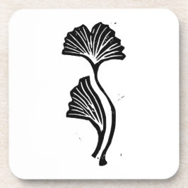 Gingko Leaf Lino Print Getränkeuntersetzer
