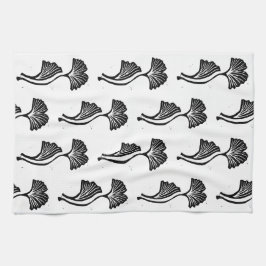 Gingko Leaf Lino Print Kitchen Handtücher