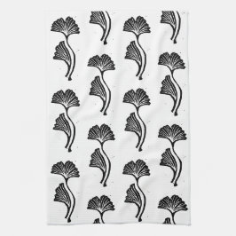 Gingko Leaf Lino Print Kitchen Handtücher