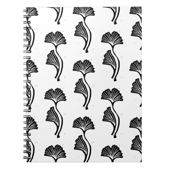 Gingko Leaf Lino Print Notizblock (Vorderseite)