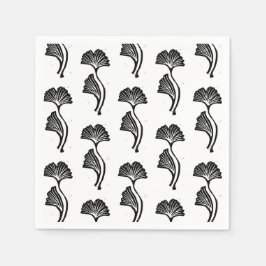 Gingko Leaf Lino Print Serviette