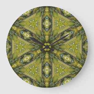 Gingko Mandala Große Wanduhr