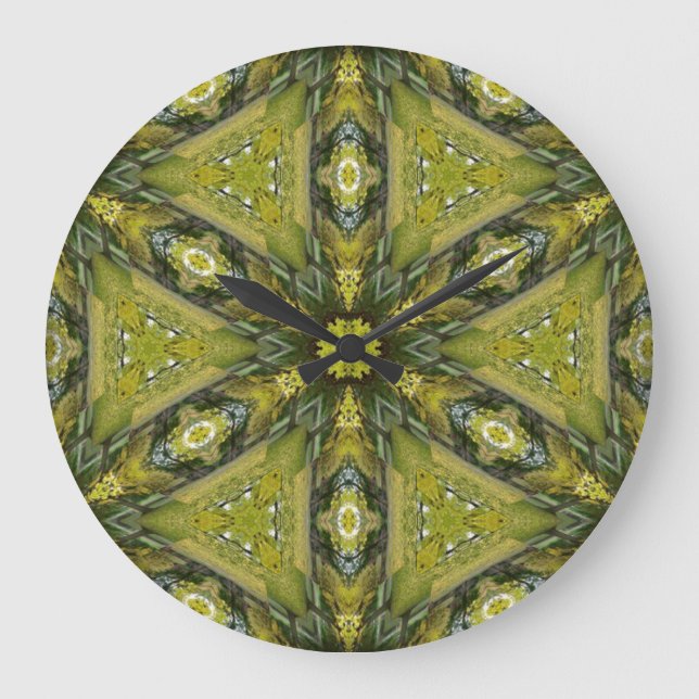 Gingko Mandala Große Wanduhr (Vorderseite)