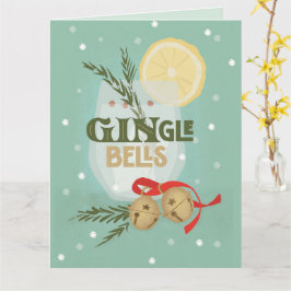 GINgle Bells Faltete Holiday Grußkarte Karte