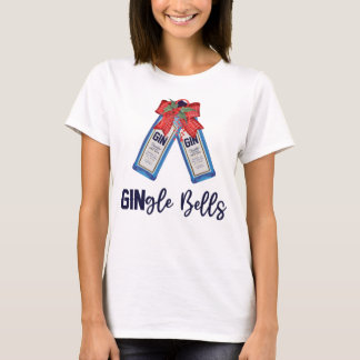 Gingle Bells Merry Christmas Gin Wein Drinks T-Shirt