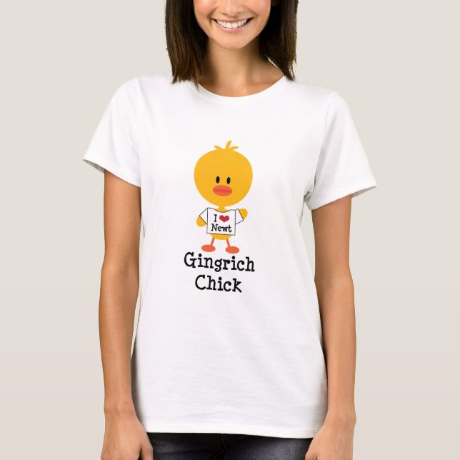 Gingrich Chick T Shirt I Heart Newt (Vorderseite)