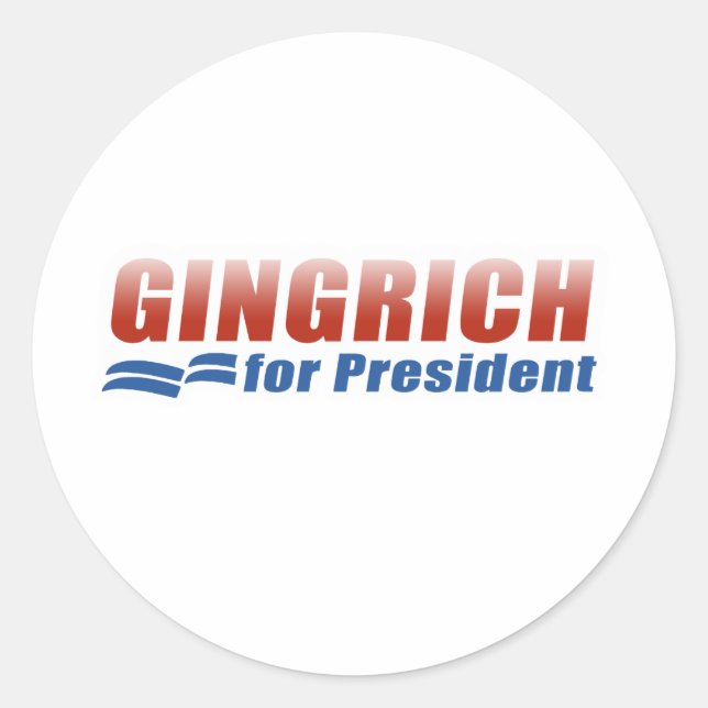 Gingrich für den Präsidenten (2) Runder Aufkleber (Vorderseite)