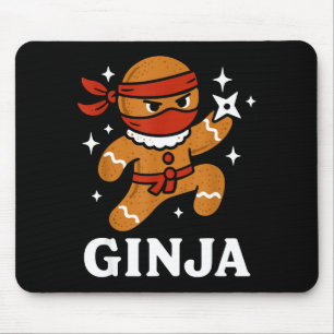 Ginjas Lebkuchen-Ninja Lustiger Weihnachtscookie B Mousepad
