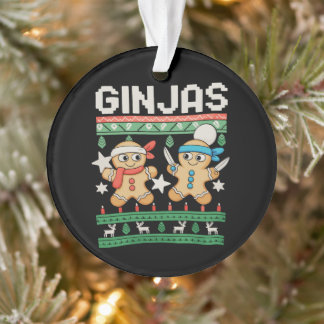 Ginjas Lebkuchen-Ninjas hässliche Weihnachten Xmas Ornament