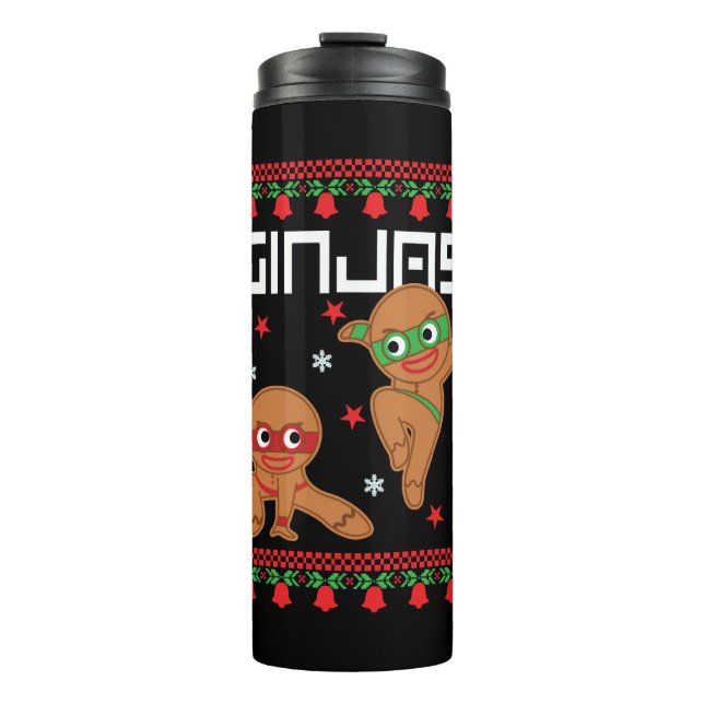 Ginjas Ugly Christmas Sweater Thermosbecher (Vorderseite)