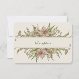 Ginkgo-Aquarell-Blumen-Hochzeitsempfangs-Karte Einladung