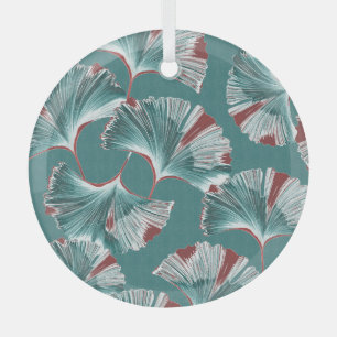 Ginkgo-Biloba-Blatt, Tischdeckenmuster. Ornament Aus Glas