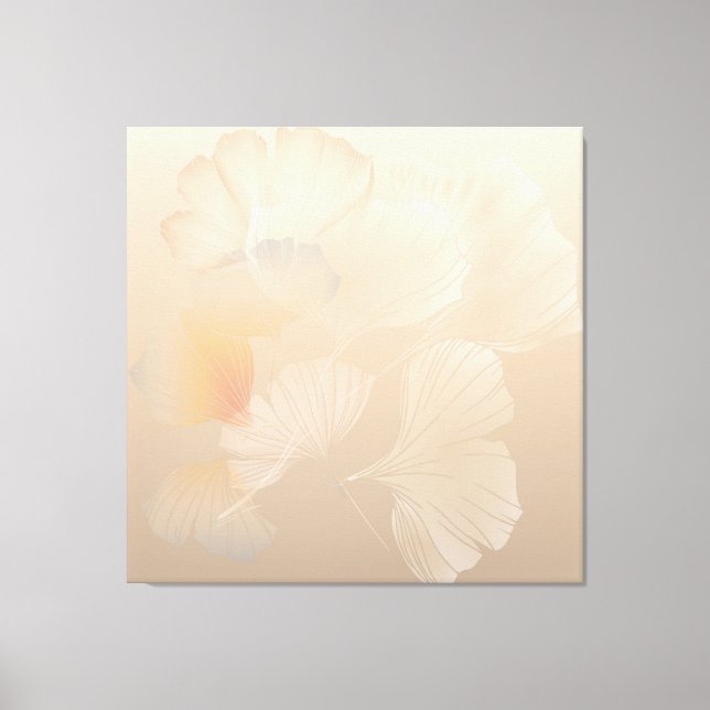 Ginkgo Biloba Botanische Abstrakte Grafik Pinselst Leinwanddruck (Vorderseite)