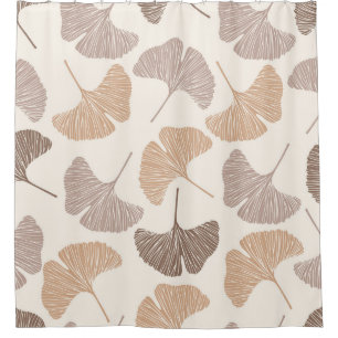 Ginkgo Biloba: trockenes, nahtloses Design. Duschvorhang