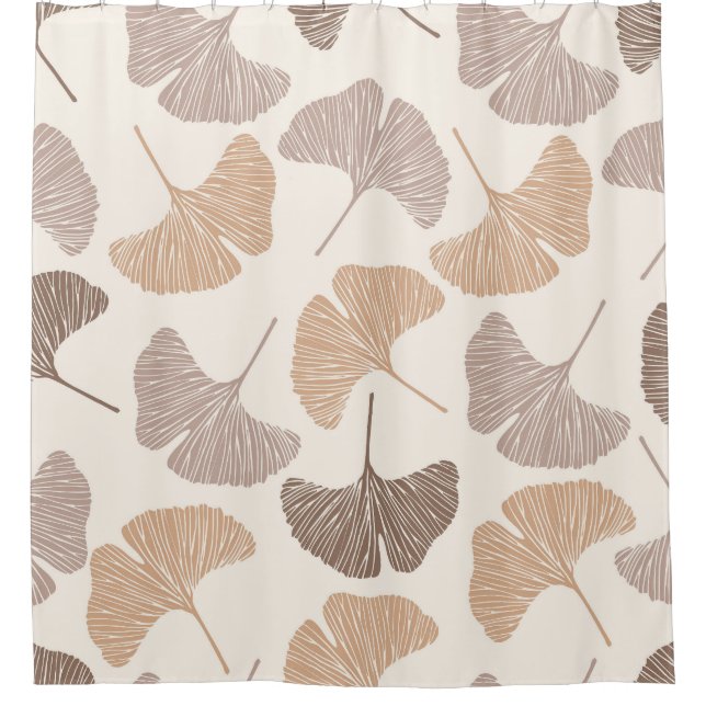 Ginkgo Biloba: trockenes, nahtloses Design. Duschvorhang (Vorderseite)