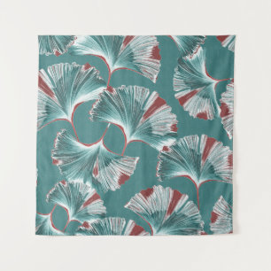 Ginkgo-Bilobablatt, Tischdeckelmuster. Wandteppich