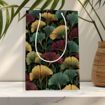Ginkgo-Blatt-Muster Juwel-Töne Geschenktasche