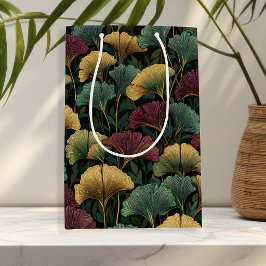 Ginkgo-Blatt-Muster Juwel-Töne Geschenktasche Mittlere Geschenktüte