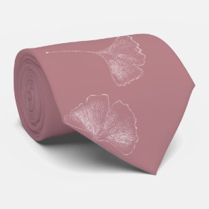 Ginkgo-Blätter Falling Pattern Vintage Dusty-Rose Krawatte