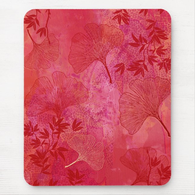 Ginkgo-Blätter Foliage Mousepad (Vorne)