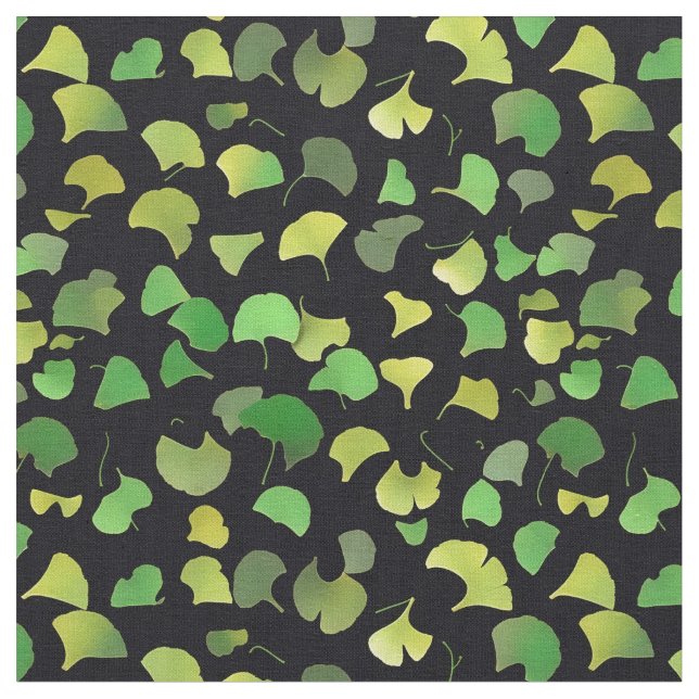 Ginkgo-Blätter - grün Stoff (Nahaufnahme)
