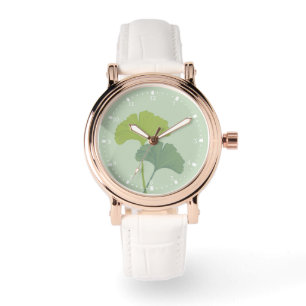 Ginkgo-Blätter - individuell anpassbare Hintergrun Armbanduhr