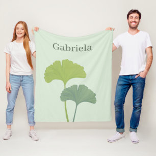 Ginkgo-Blätter - individuell anpassbare Hintergrun Fleecedecke